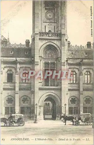 Cartes postales Angouleme L'Hotel de Ville Detail de la Facade