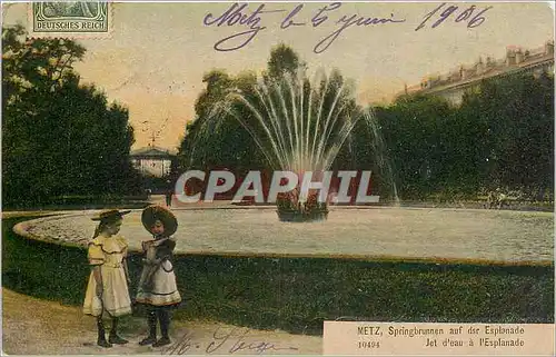 Ansichtskarte AK Metz Springbrunnen auf Esplanade Jet d'eau a l'Esplanade