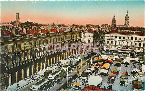 Moderne Karte Toulouse Arcades du Capitole Clochers de Sernin du Tour des Cordeliers