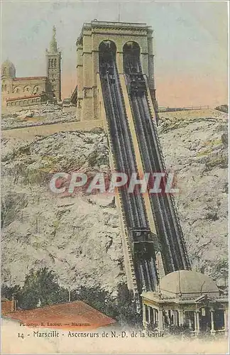 Cartes postales Marseille Ascenseurs de ND de la Garde