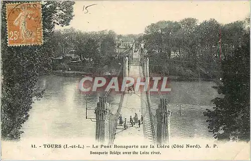 Cartes postales Tours L et L Le Pont Bonaparte sur la Loire Cote Nord