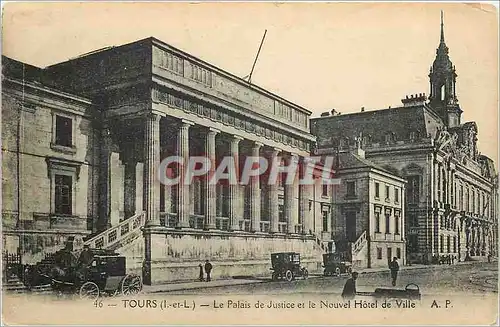 Cartes postales Tours L et L Le Palais de Justice et le Nouvel Hotel de Ville