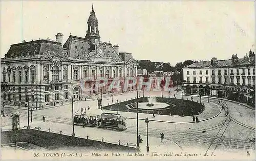 Cartes postales Tours L et L Hotel de Ville La Place