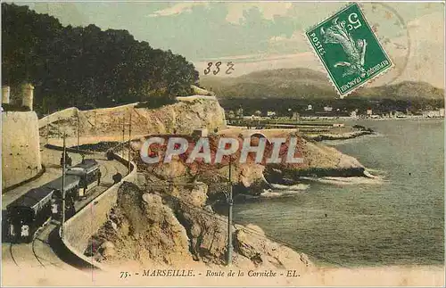 Cartes postales Marseille Route de la Corniche Tramway