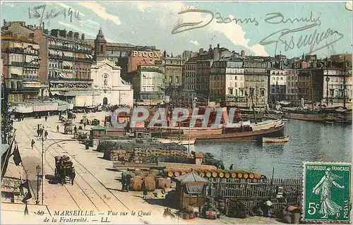 Cartes postales Marseille Vue sur le Quai de la Fraternite Bateaux