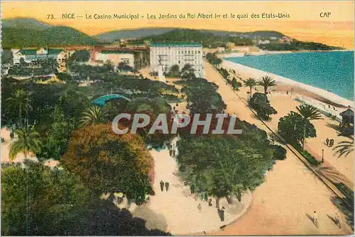 Cartes postales Nice Le Casino Municipal Les Jardins du Roi Albert Ier et le quai des Etats Unis