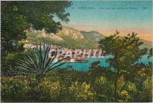 Cartes postales Monte Carlo Vue prise des Jardins du Rocher