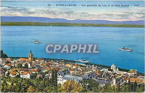 Cartes postales Evian les Bains Vue generale du Lac et la Cote Suisse