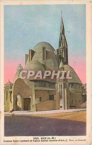 Cartes postales Nice Avenue Saint Lambert et Eglise Sainte Jeanne d'Arc