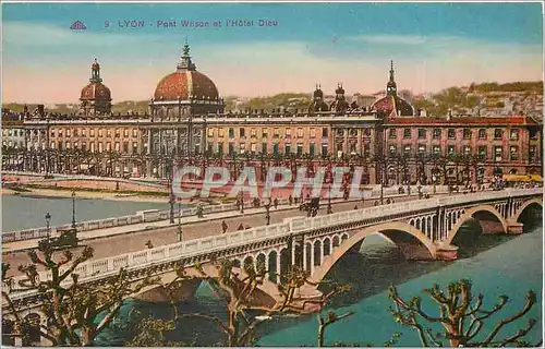 Cartes postales Lyon Pont Wilson et l'Hotel Dieu