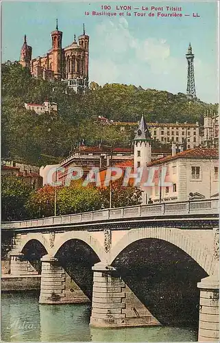 Ansichtskarte AK Lyon Le Pont Tilsit la Basilique et la Tour de Fourviere