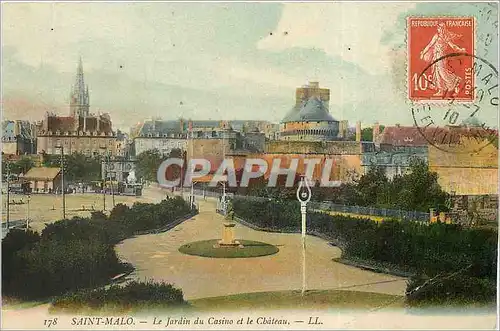 Ansichtskarte AK Saint Malo Le Jardin du Casino et le Chateau