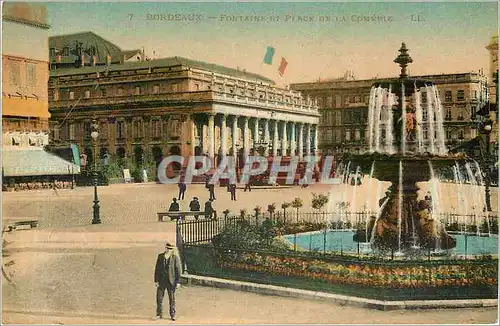 Cartes postales Bordeaux Fontaine et Place de la Comedie