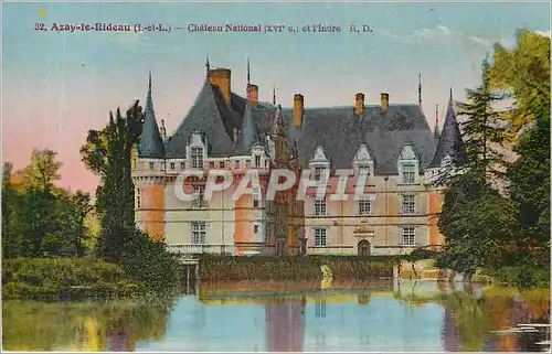 Cartes postales Azay le Rideau I et L Chateau National