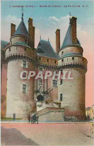 Cartes postales Langeais I et L Entree du Chateau Le Pont Levis