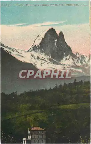 Cartes postales Pau Pic du Midi vu du Boulevard des Pyrenees