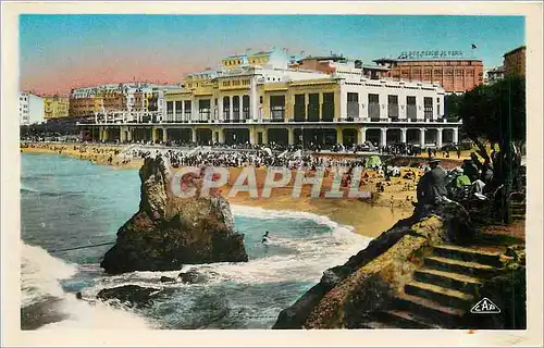 Cartes postales Biarritz La Plage devant le Casino