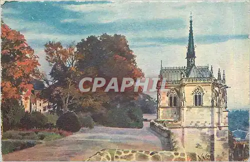 Cartes postales Chateau d'Amboise La Chapelle Saint Hubert et le Parc