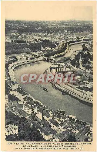 Cartes postales Lyon Vue Generale de Vaise et Entee de la Sone Dans Lyon