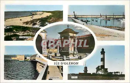 Cartes postales moderne Ile d'Oleron La plage de la Bree Le port Le phare Bateaux