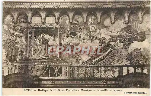 Ansichtskarte AK Lyon Basilique de ND de Fourviere Mosaique de la Batailie de L'Epante