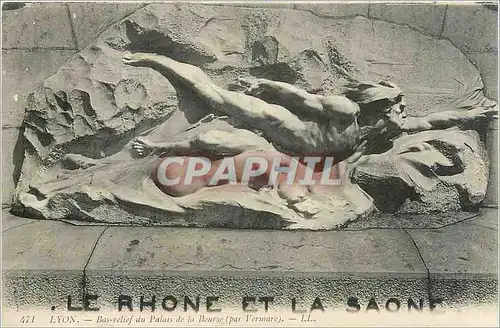 Ansichtskarte AK Lyon Bas relief du Palais de la Bourse par Vermare