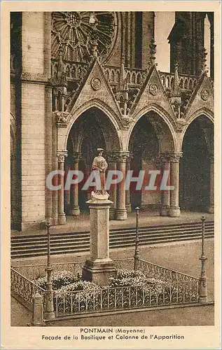 Ansichtskarte AK Pontmain Mayenne Facade de al Basilique et Colonne de l'Apparition