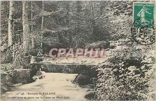 Cartes postales Environs de Falaise Le Petit pont de pierre sur le Laizon au Mont Jolly