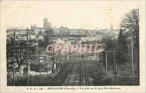 Ansichtskarte AK Angouleme Charente Vue prise sur la Ligne Paris Bordeaux Train