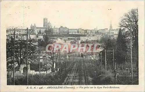 Cartes postales Angouleme Charente Vue prise sur la Ligne Paris Bordeaux Train
