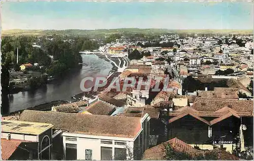 Moderne Karte Angouleme Charente Vue generale sur la Charent et la passerelle de l'Houmeau