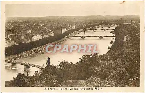 Ansichtskarte AK Lyon Perspective des Ponts sur le Rhone