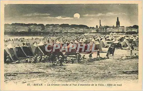 Cartes postales Royan La Grande Conche et Vue d'Ensemble de la Ville Effet de nuit