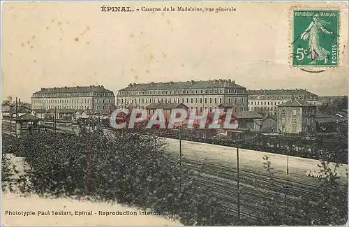 Cartes postales Epinal Caserne de la Madeleine vue generale Train Militaria