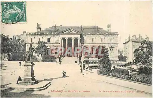 Ansichtskarte AK Limoges Palais de Justice Tramway