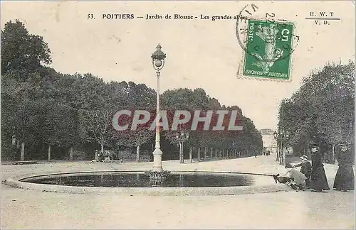 Cartes postales Poitiers Jardin de Blossac Les grandes allees