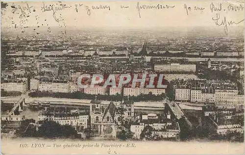 Ansichtskarte AK Lyon Vue generale prise de Fourviere