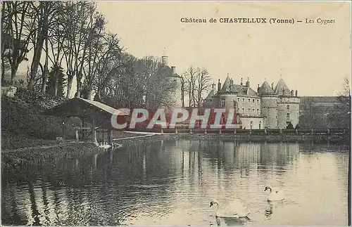 Ansichtskarte AK Chateau de Chastellux Yonne Les Cygnes