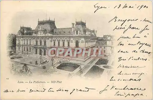 Cartes postales Lyon La Prefecture Carte 1900