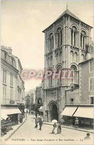 Ansichtskarte AK Poitiers Tour Saint Porchaire et Rue Gambetta