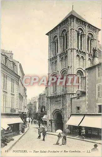 Cartes postales Poitiers Tour Saint Porchaire et Rue Gambetta