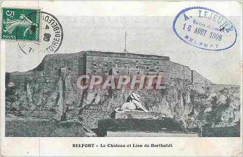 Ansichtskarte AK Belfort Le Chateau et Lion de Bartholdi