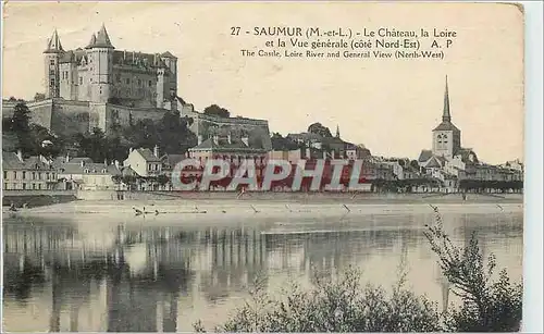 Cartes postales Saumur M et L Le Chateau la Loire et la Vue generale cote Nord Est