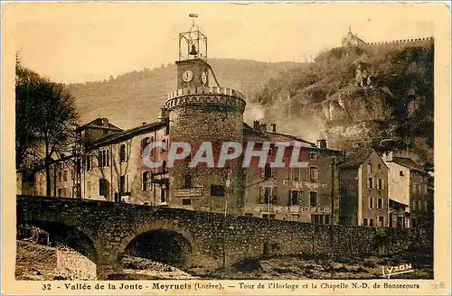 Ansichtskarte AK Vallee de la Jonte Meyrueis Lozere Tour de l'Horloge et la Chapelle ND de Bonsecours