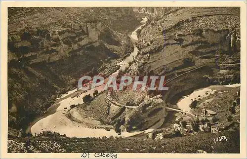 Cartes postales Gorges du Tarn Boucle du Tarn a St Chely Route de Ste Enimie a Meyrueis
