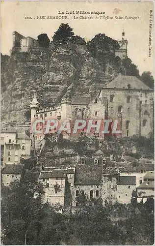 Cartes postales Rocamadour Le Chateau et l'Eglise Saint Sauveur