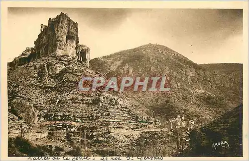 Cartes postales Causses des Cevennes Vallee de la Jonte Le Roc Saint Gervais surmonte d'Une Chapelle Lieu de Pel