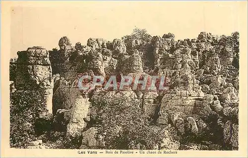 Cartes postales Les Vans Bois de Paiolive Un chaos de Roches