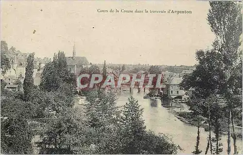 Cartes postales Cours de la Creuse dans la traversee d'Argenton