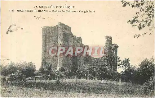 Cartes postales Montaigut le Blanc Ruines du Chateau Vue generale